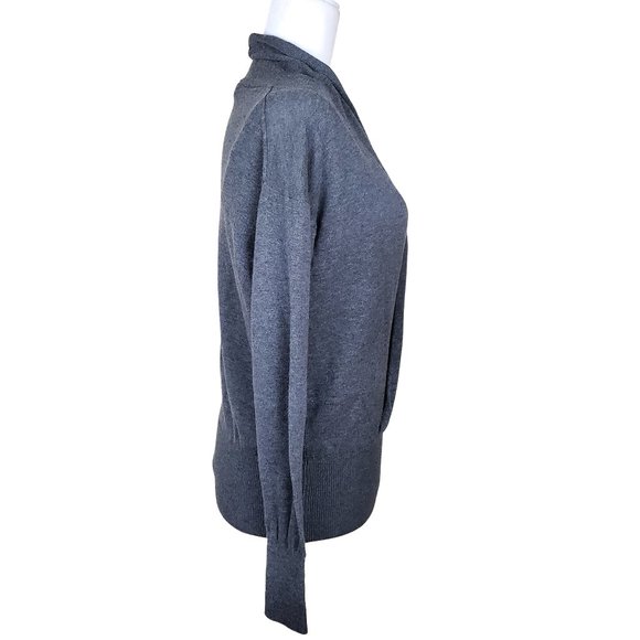 GAP Factory Faux Wrap Long Sleeve Gray V-Neck Sweater Women's Small - Picture 3 of 9
